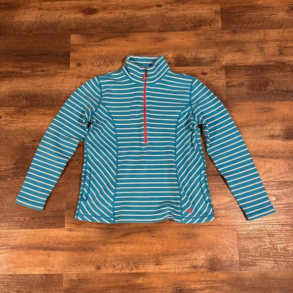 Tommy Bahama Sweater Small Blue Striped Long Sleeve Beach 1/2 Zip Pullover READ - Picture 1 of 10